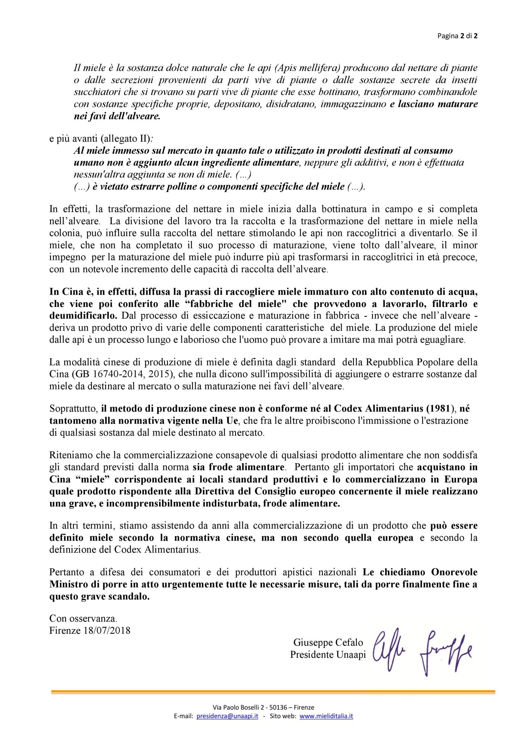 Denuncia Unaapi a Mippaf miele cinese pag 2