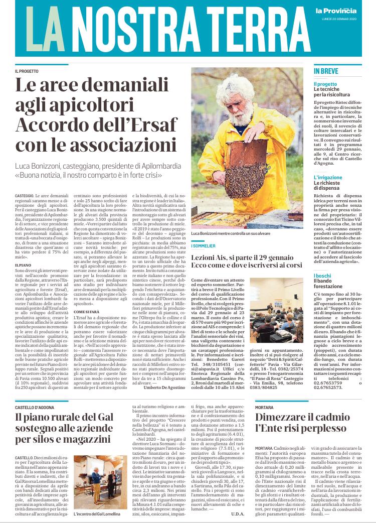 Articolo Prov Pavese convenzione Ersaf